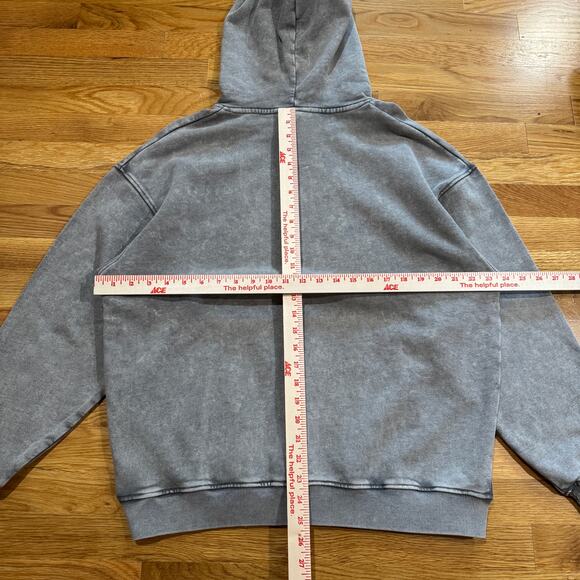 Boston Red Sox Heavy Metal Oversize Hoodie Mens M Washed Grey Sweatshirt NWT - Picture 6 of 6